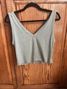 Women's Gray V-Neck Tank Top